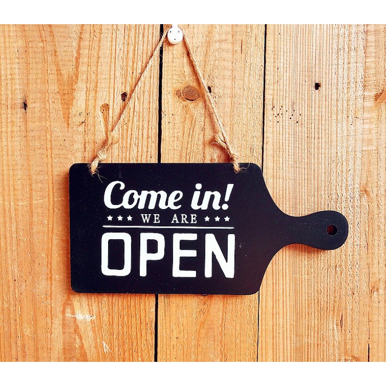 Bảng Gỗ Treo Open Close Phong Cách Châu Âu