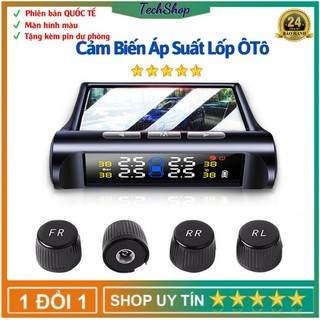 Cảm Biến Áp Suất Lốp ÔTô TPMS Van Ngoài Cao Cấp, Màn Hình Màu,Sạc Năng Lượng Mặt Trời, Phiên Bản Quốc Tế [BH 2 Năm]