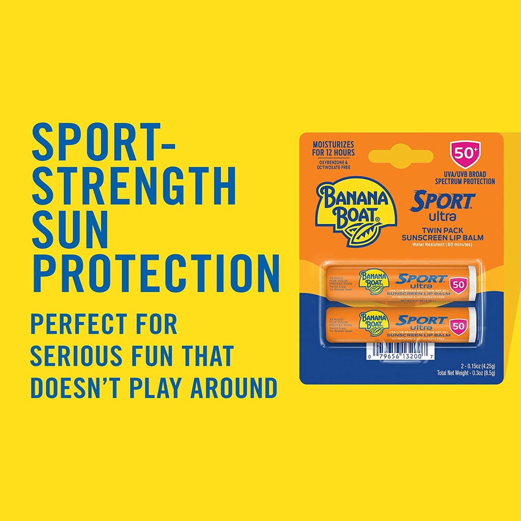 Son Dưỡng Ẩm Chống Nắng Banana Boat Sport Ultra Lip Balm Sunscreen SPF 50 4,25g/2x4,25g