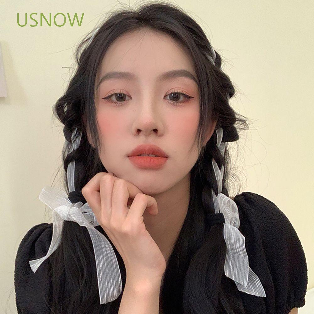 Kẹp tóc ruy băng dài phối ren dễ thương phong cách Hàn Quốc cho nữ