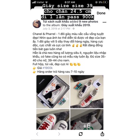 Giày size 38 chân 24,5cm