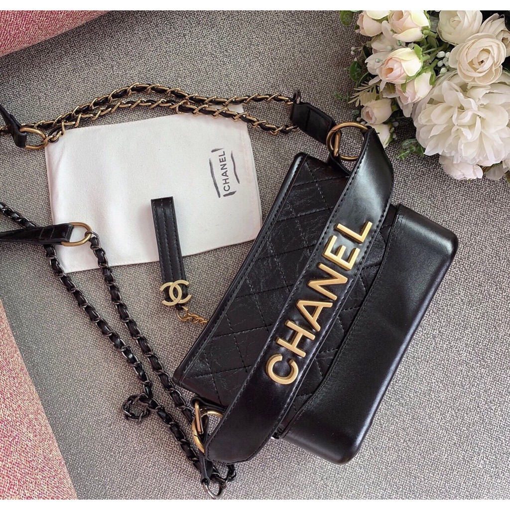 Túi xách tay chanel hobo trần ô đế cứng chữ size 20cm