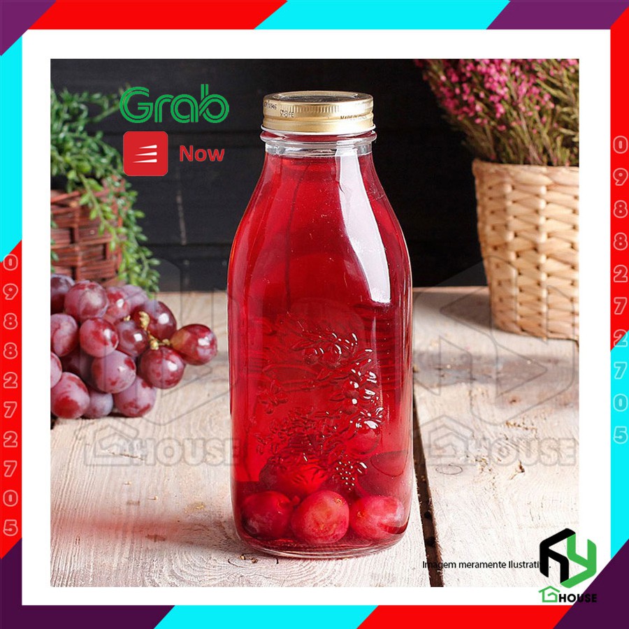 Chai đựng sữa hạt bằng thủy tinh QUATTRO 1L - Bormioli Rocco