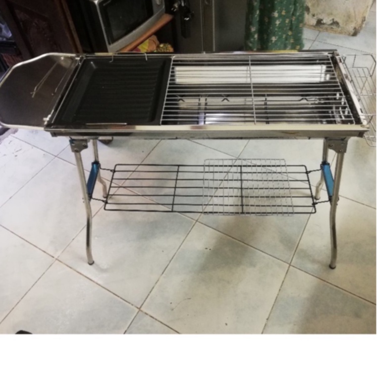 Bếp nướng than hoa, BBQ không khói chất liệu inox cao cấp tặng kèm vỉ nướng