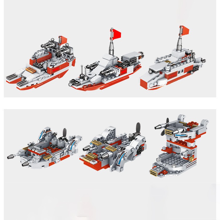 [1000 CHI TIẾT] ĐỒ CHƠI LEGO TÀU CHIẾN HẠM TUẦN DƯƠNG GỒM LEGO ROBOT, LEGO CẢNH SÁT HẢI QUÂN