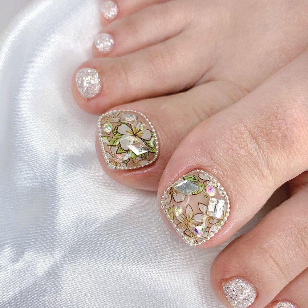 Miếng Dán Trang Trí Móng Tay In Hoa Nhiều Màu Thời Trang