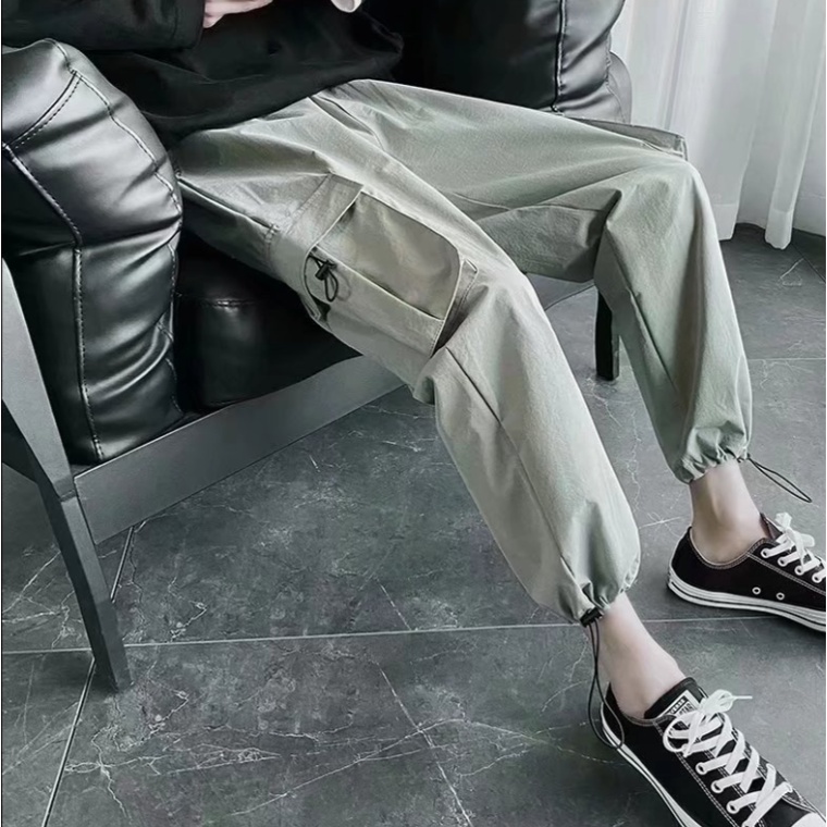 quần jogger nam thời trang quần túi hộp phong cách Hàn Quốc from rộng quần thể thao nam dàifrom rộng unisex quần dài nam thể thao
