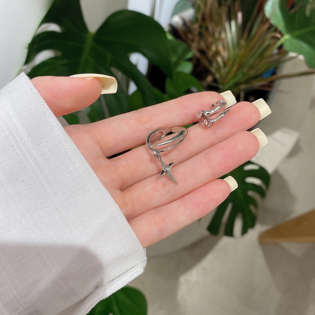 Khuyên kẹp tai hình ngôi sao đơn giản cá tính không cần xỏ lỗ cho nữ