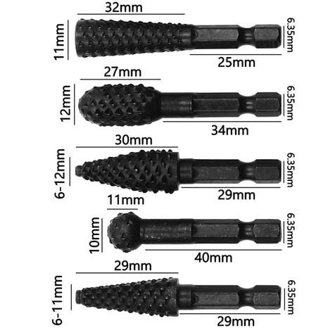 Bộ 10 mũi phay gỗ cho máy bắt vít 1/4