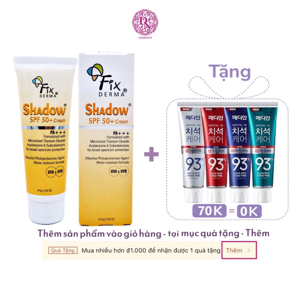 Kem chống nắng Fixderma Shadow SPF50+ Cream 75g