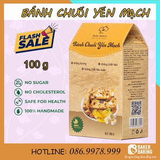 Bánh ăn kiêng giảm cân,Bánh biscotti chuối yến mạch ăn ngon dáng thon không đường,không chất béo, hộp tiện lợi :100g