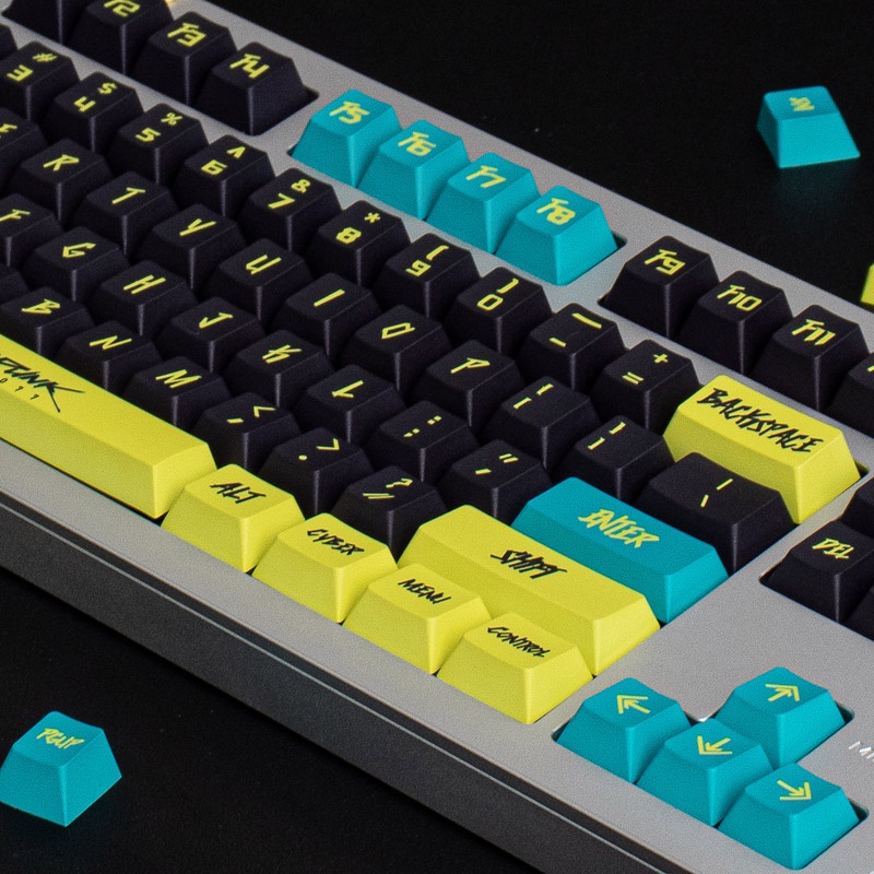 130 keys GMK Cyberpun.k Theme  PBT Keycaps DYE-Sub Personalise Cherry Profile Keycap For Mechanical Keyboard