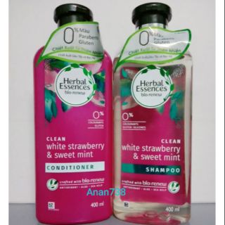 400ml Dầu gội và xả phục hồi tái sinh tóc Herbal Essence Dây tây Bạc Hà