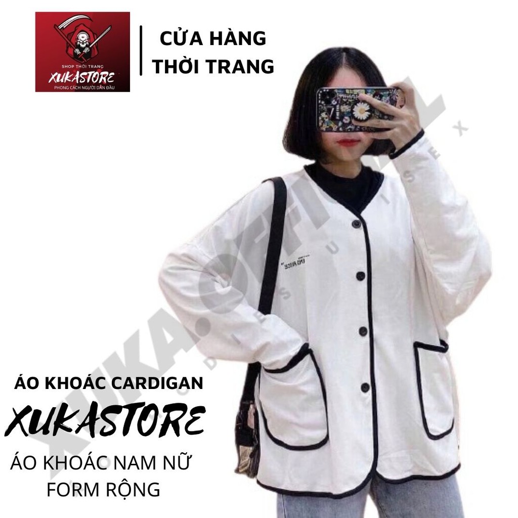 ÁO KHOÁC CADIGAN IN HÌNH  END PAYCE dành cho nam nữ cho cặp đôi có 2 màu đen trắng, form rông unisex XUKA SHOP