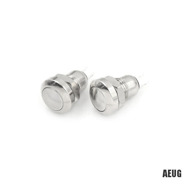 Set 2 Công Tắc Nút Kim Loại Chống Thấm Nước 8mm Mini Micro Với 2 Chấu Cắm