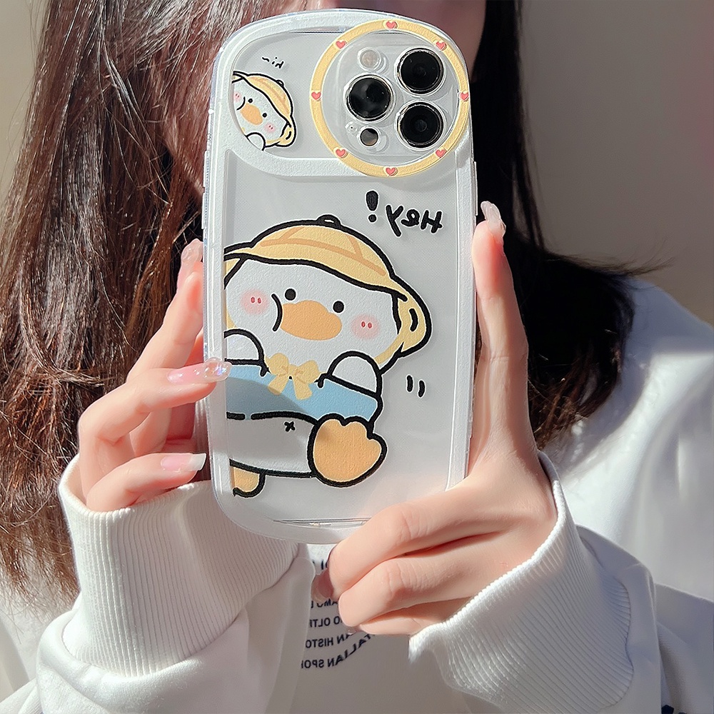Ốp Điện Thoại Hình Chú Vịt Đội Nón Có Dây Xích Cho iPhone X XS XR XS max 13Proax 11 11 pro 11 pro max 12 12 12 pro 12 pro max