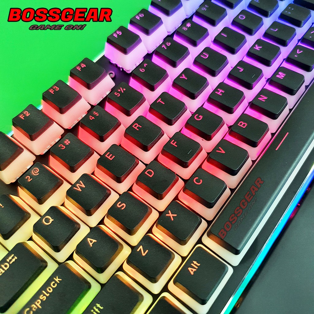 Bộ Keycap Pudding PBT Trắng / Đen 104 phím ( PBT,  Xuyên LED, Double Shot )