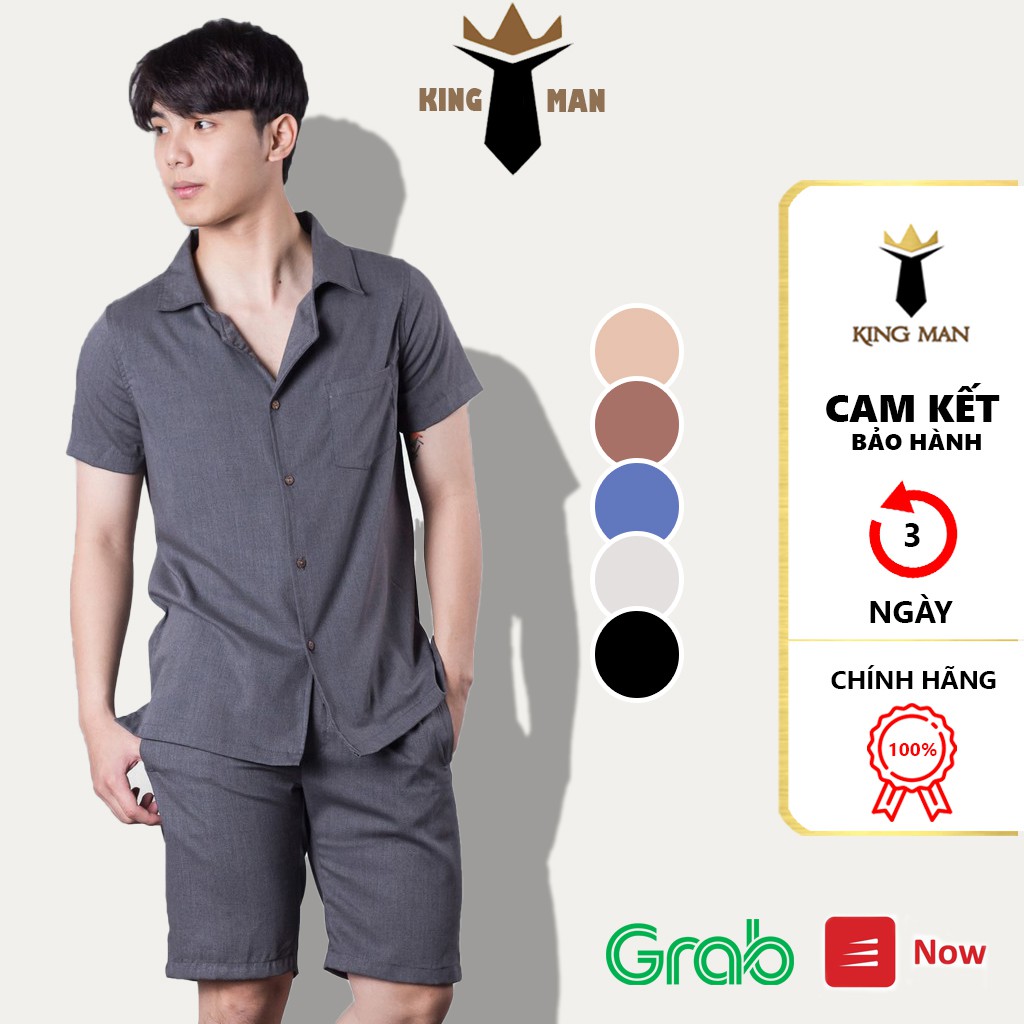 [FREESHIP] Bộ đũi nam thời trang, Set đũi thái cổ bẻ tay ngắn cao cấp Kingman | BigBuy360 - bigbuy360.vn