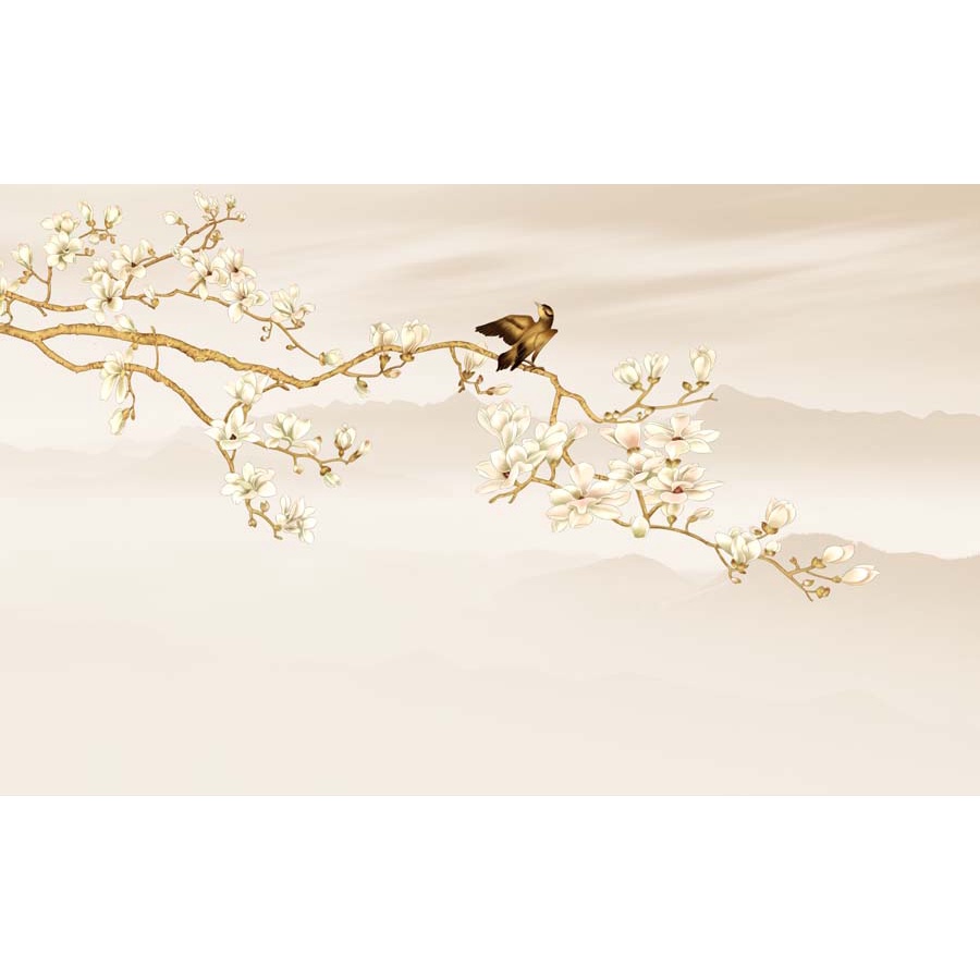 Tranh 3D dán tường phòng khách phong cách INDOCHINE sang trọng, lịch sự mẫu mã đẹp mắt, phù hợp nhiều không gian