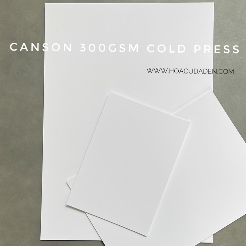 [DA ĐEN] Giấy Canson Dày 300gsm Cold Press Tệp 10 Tờ