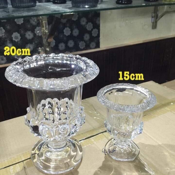 Ly thủy tinh đựng ♥PHẬT THỦ♥ 15-20cm màu: Trắng; Vàng