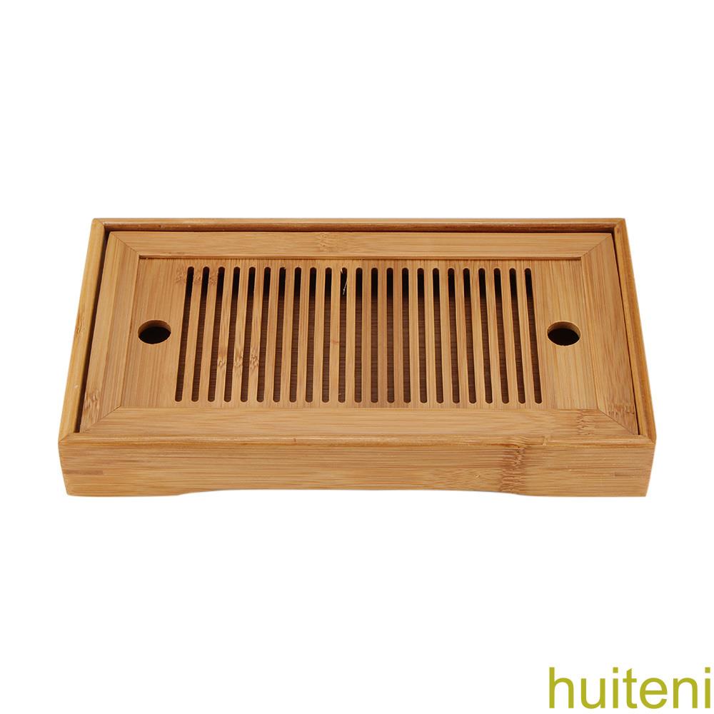 [huite]Tasteful Bamboo Chinese Gongfu Tea Table Serving Tray Box Reservoir &amp; Drainage Type for Teahouse Home Office