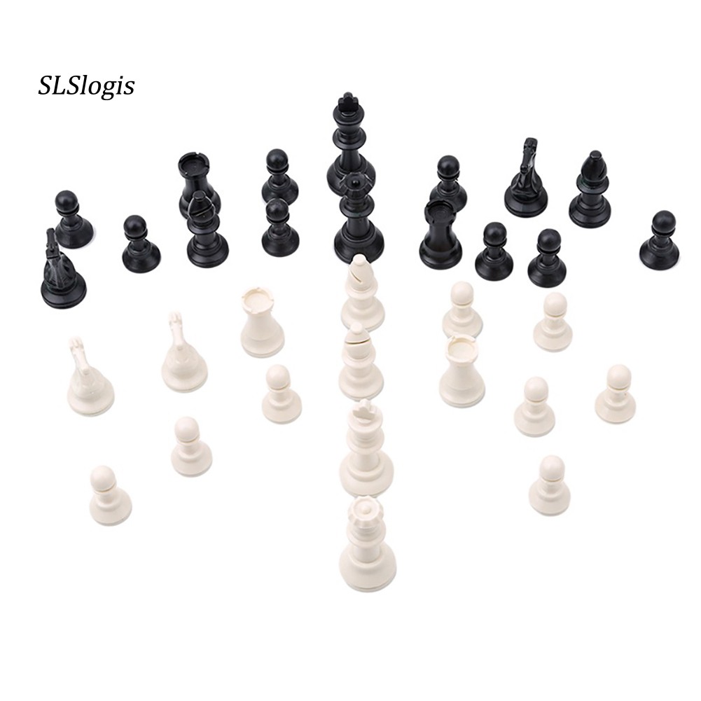 Set 32 Quân Cờ Trung Cổ Bằng Nhựa Màu Trắng Đen 65 / 75 / 95mm