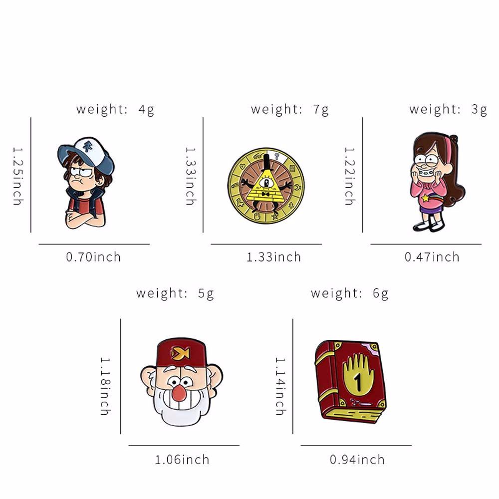 Ghim cài áo họa tiết hoạt hình Gravity Falls độc đáo