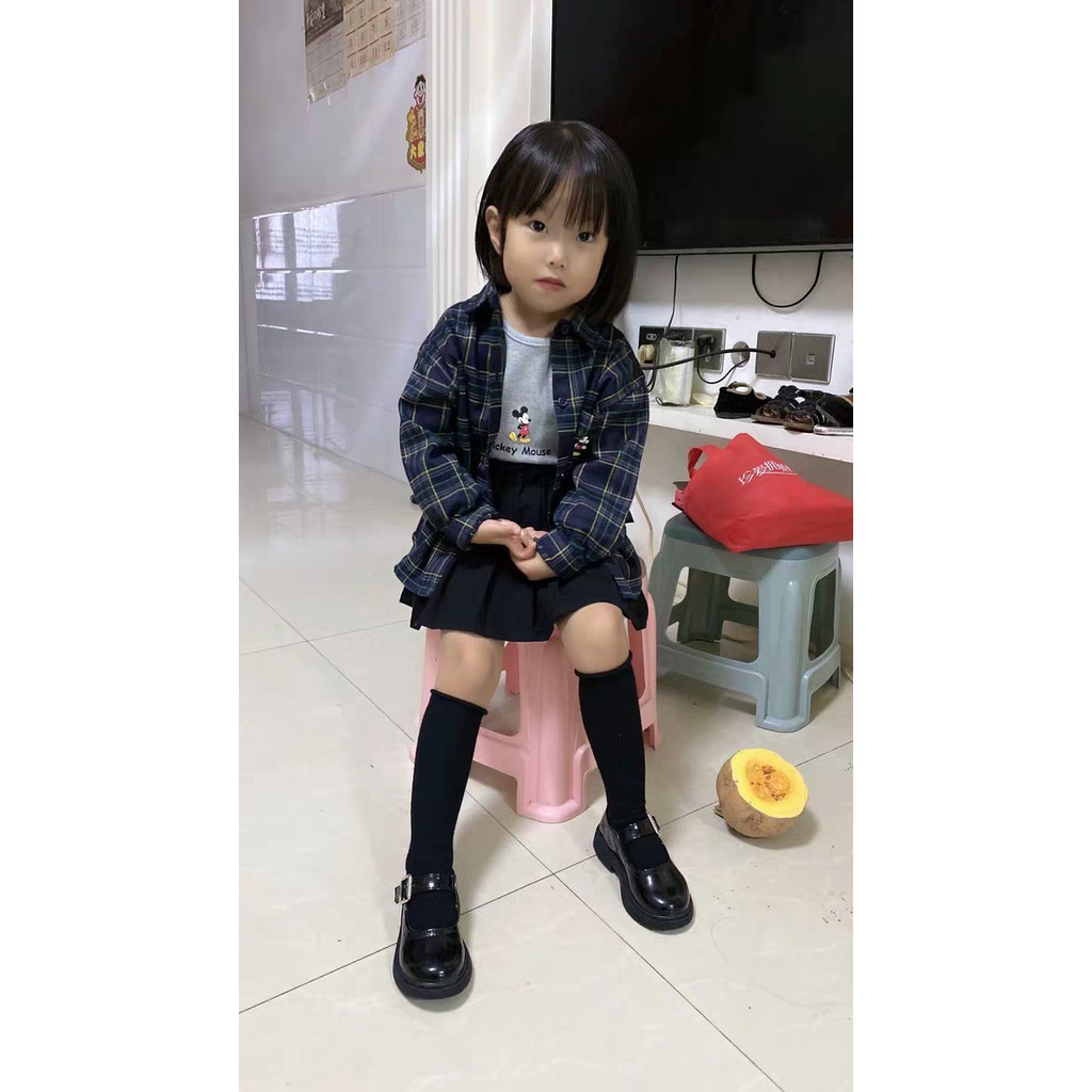 Giày búp bê bé gái - Giày da trơn bóng phong cách Hàn Quốc chất PU siêu mềm cực xinh có quai dán cho bé 2-8 tuổi M336
