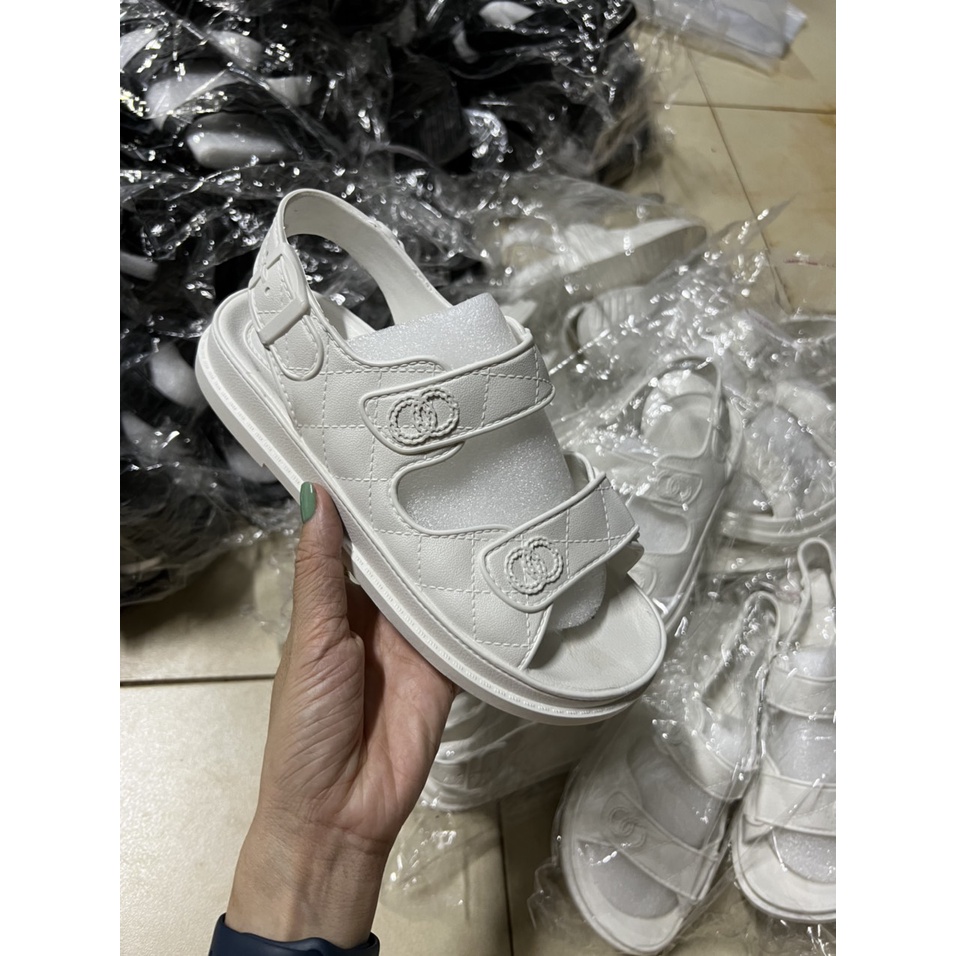 Sandal nữ dép bánh mỳ hai quai ngang chất cao su non mềm đẹp hàng Quảng Châu cao cấp