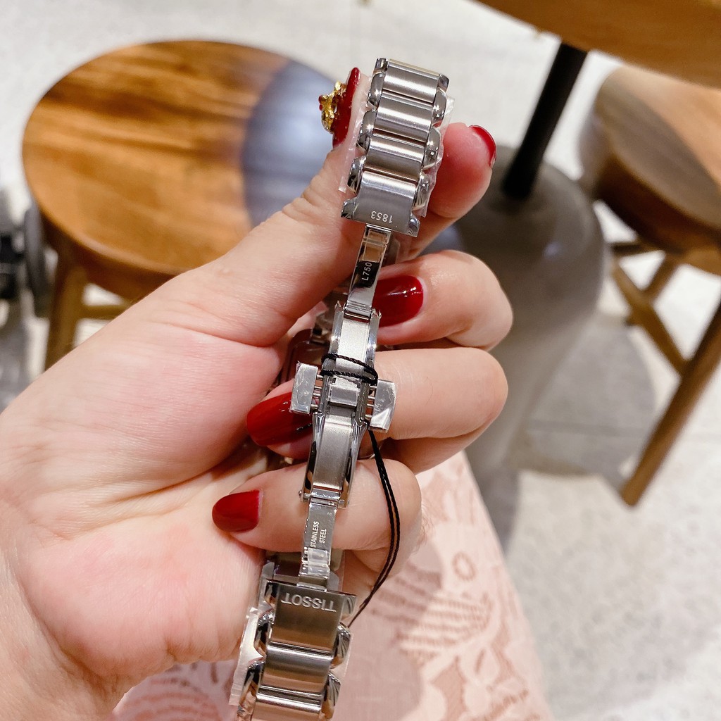 Đồng hồ nữ chính hãng Tissot T-Wave Mother of Pearl Ladies Watch T02.1.285.82 - Máy Pin Thụy Sĩ - Kính Sapphire