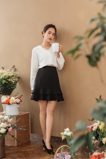 Chân váy bút chì đuôi cá ngắn 2 tầng | BigBuy360 - bigbuy360.vn