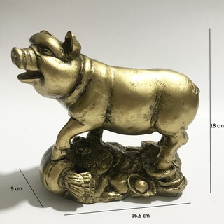 Tượng đá lợn đại mạ đồng
