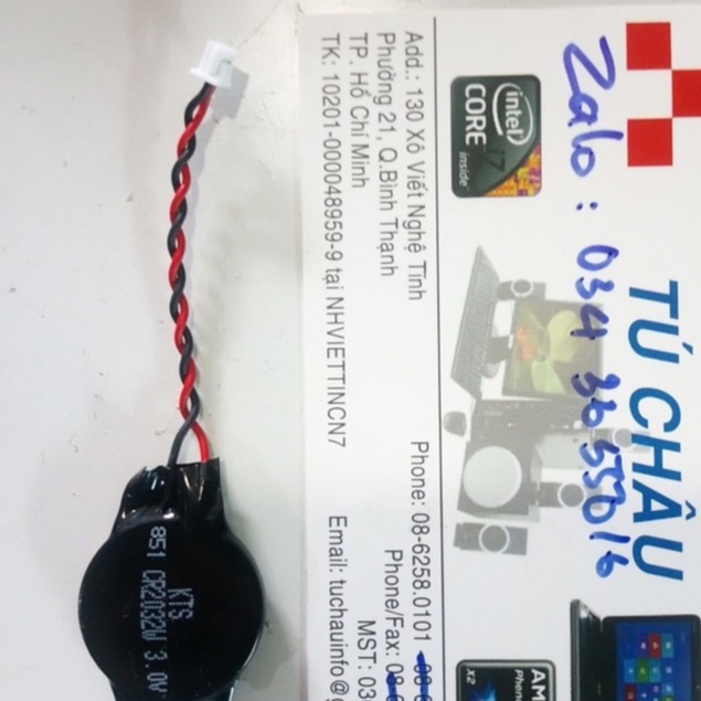 Pin Cmos CR2032 - 3V, Loại dây hàn sản có chân cắm hai lổ