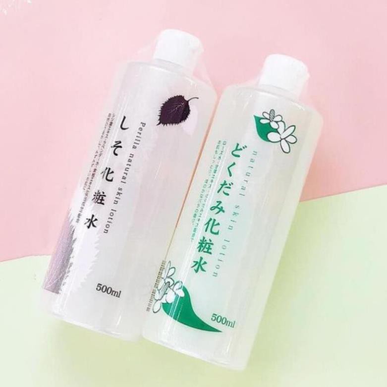 Nước hoa hồng diếp cá tía tô giảm mụn Dokudami 500ml Nhật Bản toner diếp cá