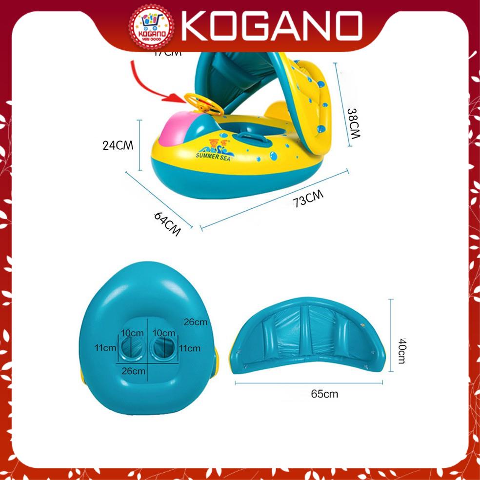 Phao Bơi Trẻ Em KOGANO Dáng Du Thuyền Xỏ Chân Chống Lật An Toàn Cho Bé Có Mái Che, Còi Bấm SS-001123