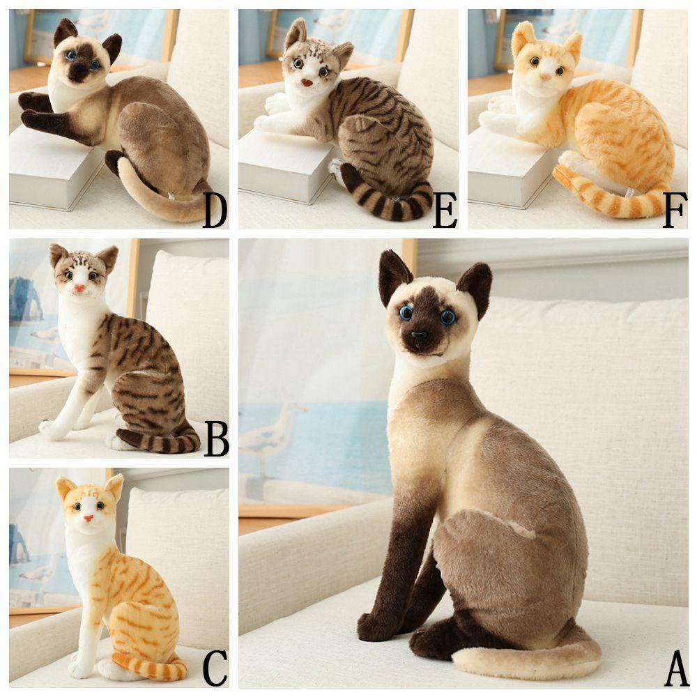 Mèo Nhồi Bông Mềm Mại 45cm Sống Động Như Thật Trang Trí Nhà Cửa