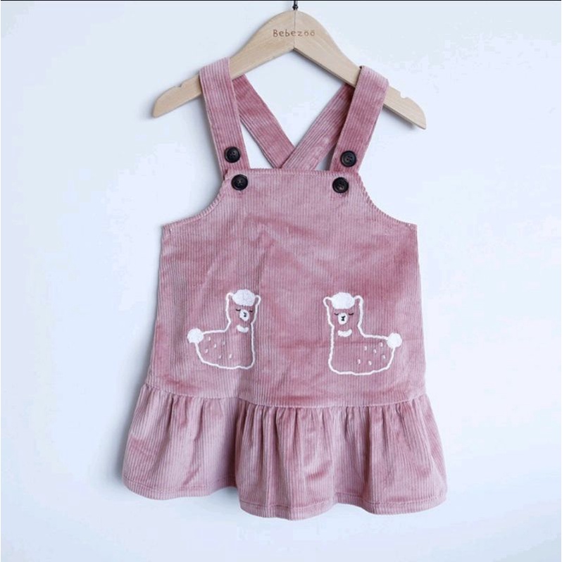 Yếm nhung bé gái Bebezoo cam/hồng tqxk