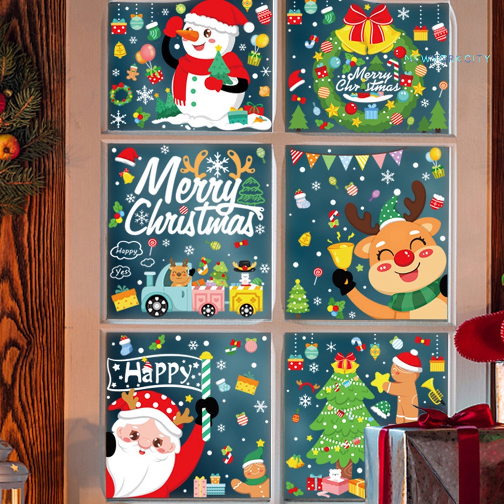 Miếng Dán Tĩnh Điện Chống Nước Tự Dính Không Để Lại Dấu Vết Có Thể Tháo Gỡ Trang Trí Giáng Sinh