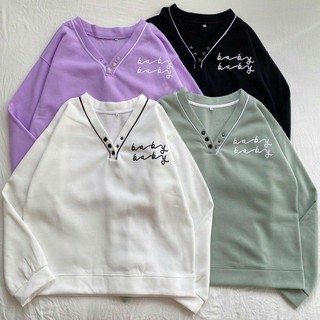 Áo Sweater Baby 4 màu Nỉ Tay Dài Ulzzang ( ảnh thật cận chất )