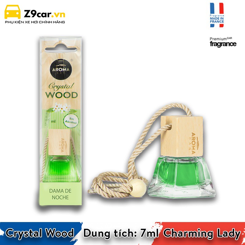 Tinh dầu nước hoa xe hơi Aroma Crystal Wood dạng treo nhập khẩu châu Âu