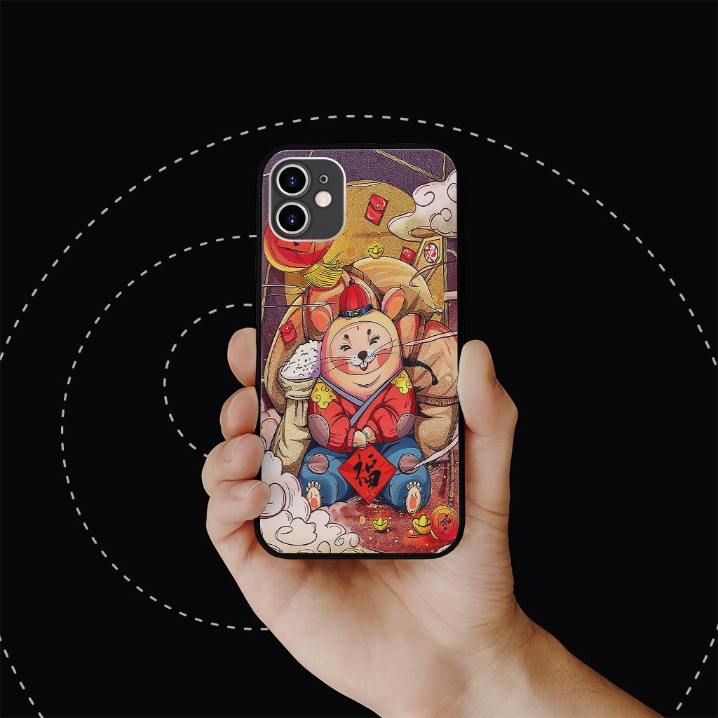 Ốp Lưng iphone hình Chuột Thần Tài Con Chuột Béo ECOMEX cho Iphone 5 6 7 8 Plus 11 12 Pro Max X Xr MYS20220030