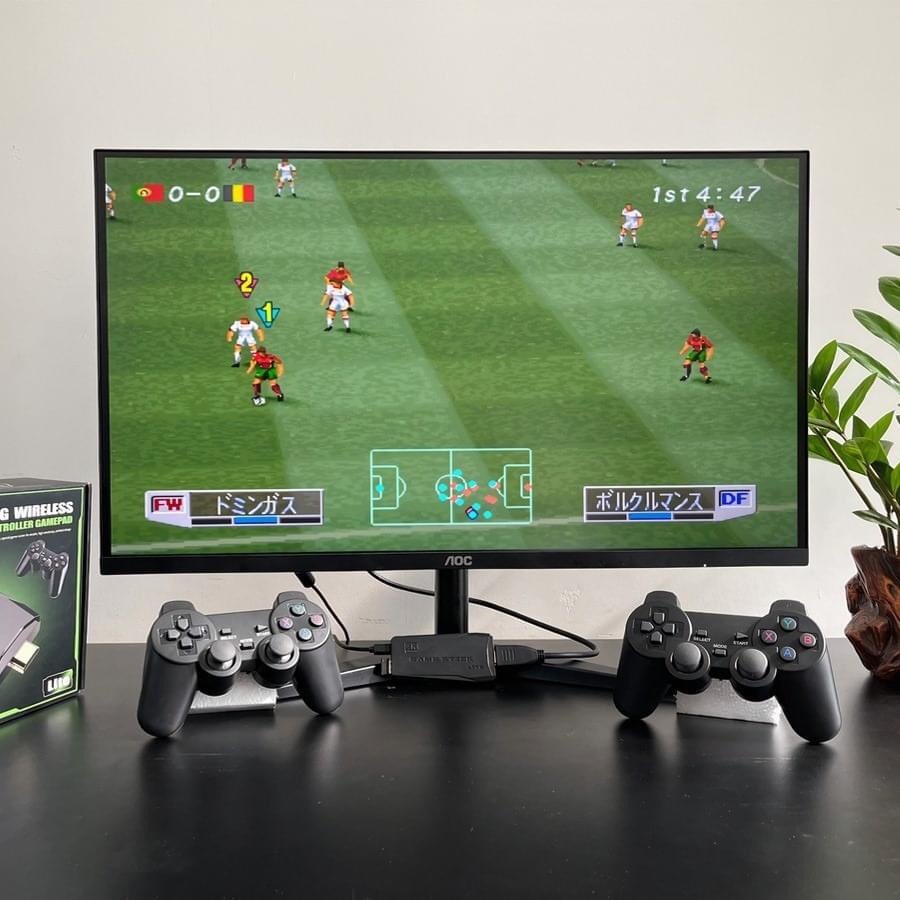 Máy Chơi Game Stick 4k Pro, Thẻ 64GB 10000 trò + 50 game mới tải thêm, máy chơi game cầm tay không dây 2 người cổ điển