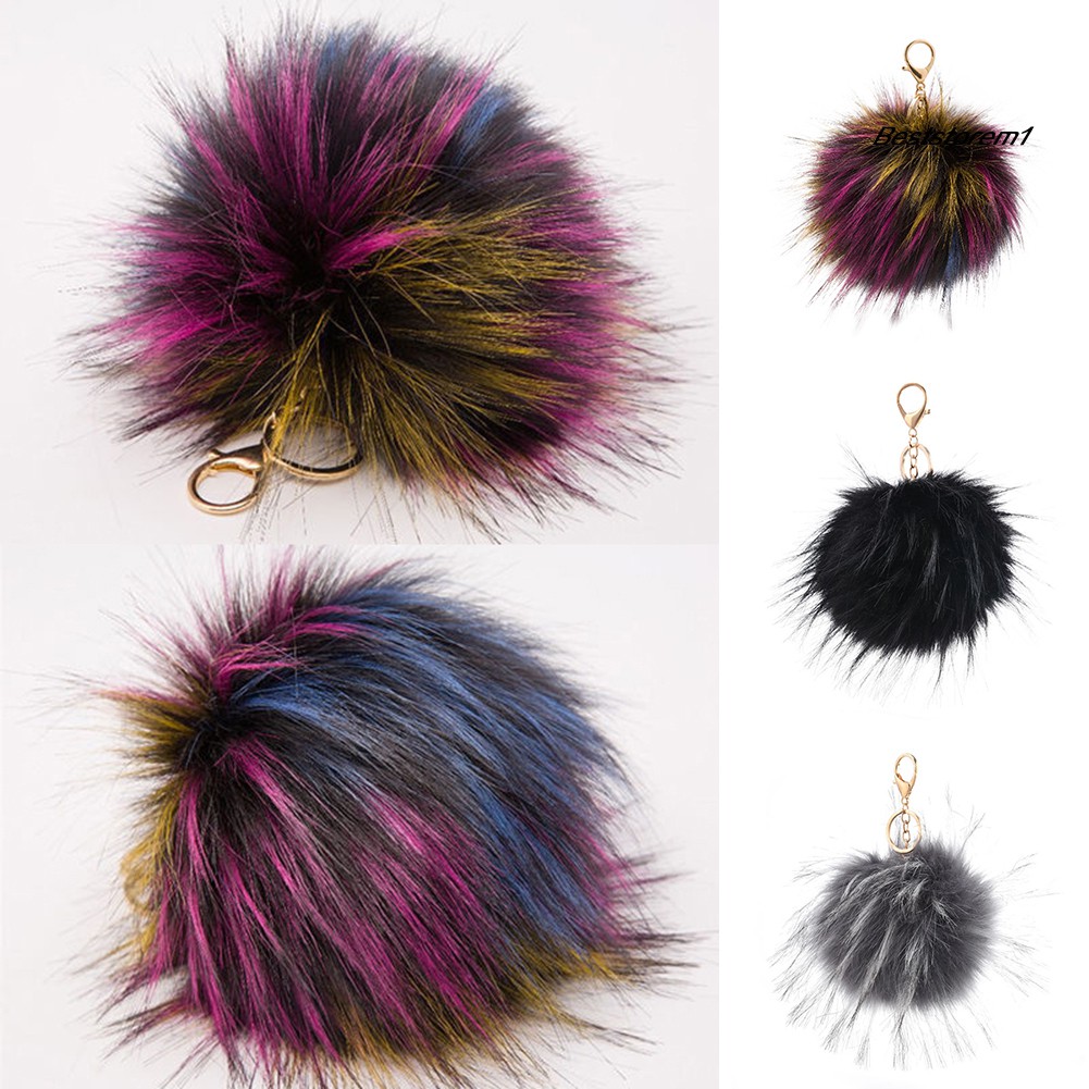 Móc Khóa Cục Bông Lông Xù 13Cm Đáng Yêu