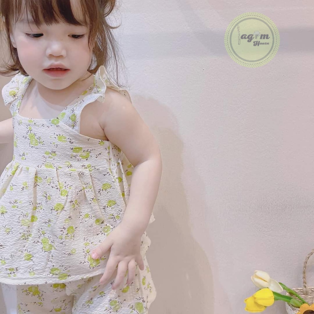 Bộ hai dây tay cánh tiên chất đũi xốp mềm, mát cho bé gái mùa hè mẫu mới 2022 - Lagim House