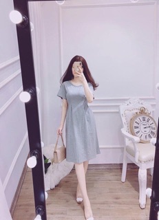 Váy suông thắt eo