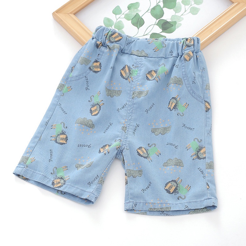 Quần bò cộc bé trai / Quân short bò bé trai chất liệu bò giấy vải sinh học Tencel siêu mềm, nhẹ mát cho bé 3-7 tuổi