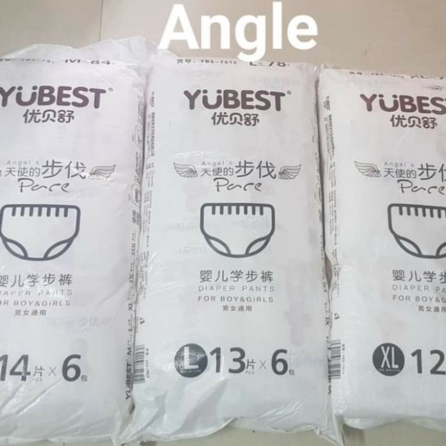 Bỉm quần/dán Yubest Angle  S90/M84/L78/XL72/XXL66