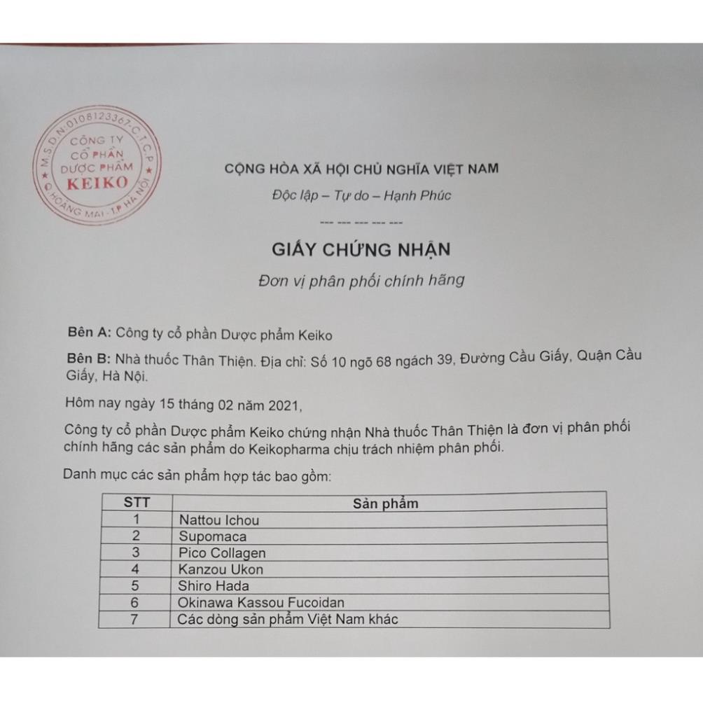 {Hàng Nhật} Shirohada - Hỗ trợ làm chậm lão hóa da, giúp làm trắng da tự nhiên, an toàn (90 viên)
