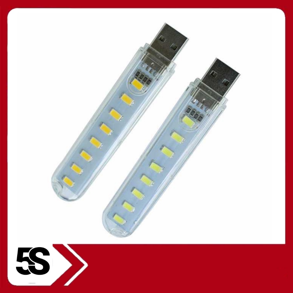BÁN SỈ - Đèn Led Cổng USB 8 Bóng Siêu Sáng- Trong Suốt